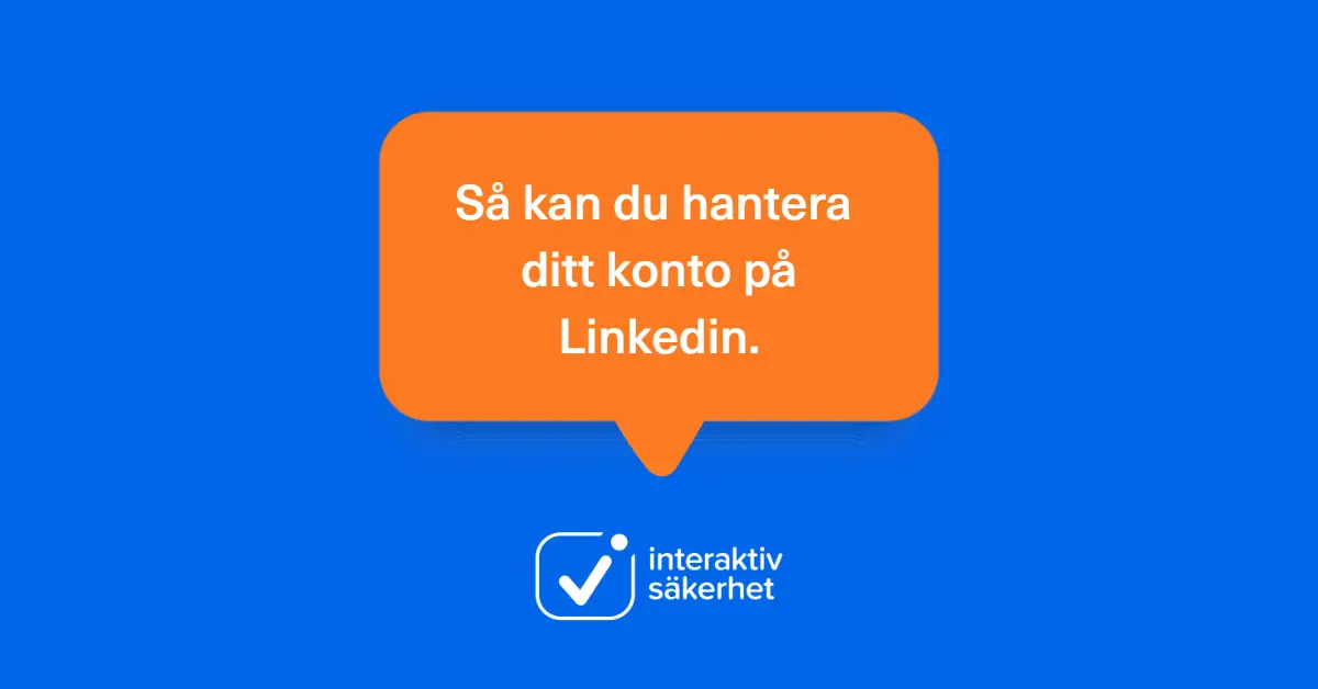 Hantera ditt konto på Linkedin.